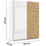 Modern Living Omara Z Drsnimi Vrati Feldkirch, Bela, Barva Hrasta Slike