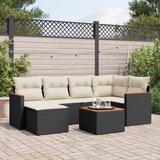  7-dijelni set vrtnih sofa od poliratana s jastucima crni | shoptok.hr