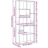 vidaXL Pregrada s knjižno omaro rjavi hrast 67x25x161,5 cm inž. les | Shoptok.si