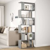 vidaXL Pregrada s knjižno omaro 6-nadstropna siva sonoma 70x24x193 cm | Shoptok.si