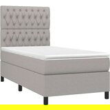  Box spring s madracem LED svjetlosivi 100x200 cm tkanina | shoptok.hr