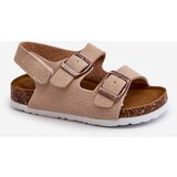 Boto Children's sandals on a cork platform with velcro closure beige Rorria | ePonuda.com