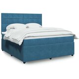 vidaXL Box spring postelja z vzmetnico temno modra 180x200 cm žamet, (21309017) | Shoptok.si
