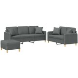  3-dijelni set sofa s jastucima tamnosivi od tkanine | shoptok.hr