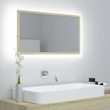  LED kupaonsko ogledalo boja hrasta sonome 80x8,5x37 cm akrilno | shoptok.hr