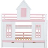 Lumor Pogradna postelja „Lit Princesse 90x200 cm - 2 predala na kolesih in odprte police - masivni bor E, (22156830) | Shoptok.si