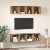  Set TV komoda 3 kom. Umjetnički hrast Konstruirano drvo Smeđa 37 x 37 x 107 cm | shoptok.hr