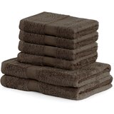 DecoKing Komplet 2 temno rjavih kopalnih brisač in 4 brisač Bamby Brown Cene
