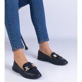 D/CEO marka niezdefiniowana Black loafers decorated with a bow and a gold teddy bear Nensi | Shoptok.si