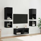 TV zidne jedinice 8 pcs Crni hrast Konstruirano drvo | shoptok.hr