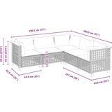  5-dijelna vrtna garnitura od poliratana s jastucima crna | shoptok.hr
