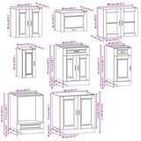  Set kuhinjskih ormarića od 8 dijelova "Porto" od crnog inženjerskog drva | shoptok.hr