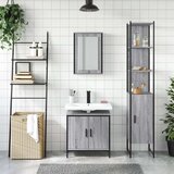 vidaXL Kopalniško pohištvo 3 kosi siva sonoma inženirski les | Shoptok.si