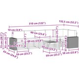  Sekcijska garnitura s jastukom 7 pcs Prirodna i svjetlosiva | Eponuda.com