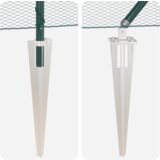 vidaXL Heksagonalna ograja Zelena 1,5x50 m Jeklo, Ograjne stebre s spike 13 kos Ø32 mm 170 cm Galvanizirano jeklo | Shoptok.si