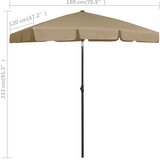  Suncobran za plažu smeđesivi 180 x 120 cm | shoptok.hr