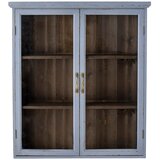 Bloomingville Modra stenska vitrina iz masivne jelke 81x91 cm Hazem – Cene