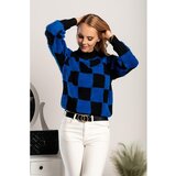 Fenzy Pulover S Karo Uzorkom Salanilla, Plavo-Crni | shoptok.hr