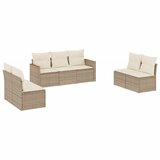 Maison Chic Seti vrtnega pohištva - Vrtna garnitura - Vrtni pohištvo set 7-delna z blazinami bež poli ratan, (21806134) | Shoptok.si