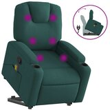 Maison Chic masažni naslanjač - Relax naslanjač s funkcijo vstajanja temno zeleno blago, (22061690) | Shoptok.si