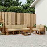  Set vanjskih sofa 7 pcs Prirodna i bež Poliester | shoptok.hr