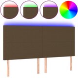 LED uzglavlje tamnosmeđe 180x5x118/128 cm od tkanine | shoptok.hr