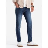 Ombre Fitted men's SLIM FIT denim pants with elastane - blue Cijene