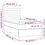  Box spring s madracem LED svjetlosivi 90x190 cm tkanina | shoptok.hr