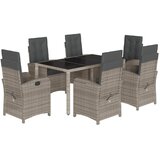  7-dijelni vrtni blagovaonski set sivi od poliratana Siva 150 cm table length | shoptok.hr