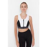 Trendyol White Zipper Color Block Support Sports Bra Cene