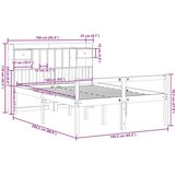 vidaXL Knjižna postelja brez vzmetnice vošč. rjava 160x200 cm borovina | Shoptok.si