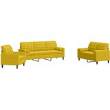  3-dijelni set sofa s jastucima žuti baršunasti | shoptok.hr