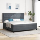 vidaXL Krevet s podstavom i madracem Tamno sivi 200x200 cm Baršun | shoptok.hr