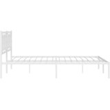  Metalni okvir za krevet s uzglavljem bijeli 193x203 cm | shoptok.hr