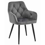 Brandless XL zložljiv puf z gumbi - 60x38x38cm žametno siva x 4, (22056838) | Shoptok.si