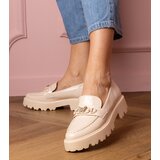 Gemre Beige Patent Loafers with Rhinestone Butterfly Sanita | Shoptok.si