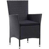  5-dijelni vrtni blagovaonski set od poliratana crni Crna Dužina stola 90 cm | Shoptok.si