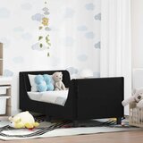  Okvir kreveta za malu djecu s naslonom Crna 70 x 140 cm Baršun | shoptok.hr
