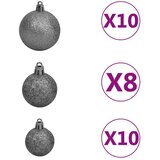  Umjetne božićne jelke S LED lampica Crna 180 cm PVC | shoptok.hr
