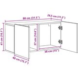 TV ormar Zidne 4 pcs Crni hrast Konstruirano drvo | shoptok.hr