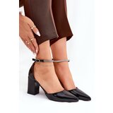 Boto Lacquered Pumps With Pointed Toes On A Heel Black Nossabel | Shoptok.si