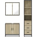  3-dijelni set kupaonskog namještaja boja hrasta sonome drveni | shoptok.hr