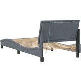 vidaXL Okvir kreveta s LED svjetlima tamnosivi 100 x 200 cm baršunasti | shoptok.hr