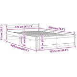  Okvir kreveta bez madraca 120 x 200 cm od masivnog drva | shoptok.hr