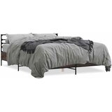  Okvir za krevet smeđi hrast 150x200cm konstruirano drvo i metal | shoptok.hr