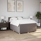  Krevet s oprugama i madracem smeđesivi 140x200 cm tkanina | shoptok.hr