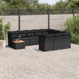 vidaXL 11-dijelni set vrtnih sofa od poliratana s jastucima crni | shoptok.hr