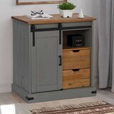 vidaXL Komoda HALDEN s kliznim vratima siva 80x40x80 cm puno drvo | shoptok.hr