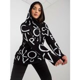 Fashion Hunters Women's black plus size hoodie with lettering Cene