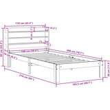  Okvir kreveta s uzglavljem 100 x 200 cm od masivne borovine | shoptok.hr